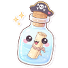Cute Pirate Message in a Bottle