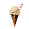 Vanille Eiscone im Kontrast