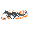 Flammender Fuchs im Feuerflug