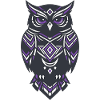Geometric Owl Inspiration in Purple