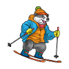 Dachs Skifahrer Ski Wintersport
