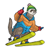 Frettchen Skifahrer Ski Wintersport