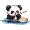 Kawaii Panda in a Noodle Bowl