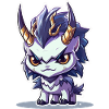 Kleiner Hörnerdrache im Chibi-Stil