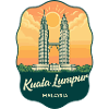 Kuala Lumpur Petronas Towers Retro Badge