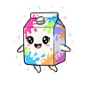 Bunter Milchkarton Kawaii