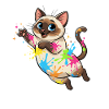 Bunte Farbklecks Katze