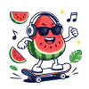 Pastèque Rythmée en Skate