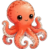Kawaii Orange Octopus