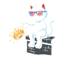 Gatto re con occhiali da sole USA