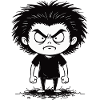 Child Anger Determination Black and White