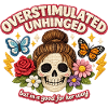 Overstimulated Skull with Flowers Patch