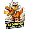 Drunk T-Rex Rider Cartoon