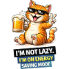 Energy Saving Cat Not Lazy