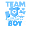 Presentazione del genere blu del Team Boy Baby Shower