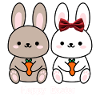 Frohes Ostern süßes Hasen-Paar-Shirt