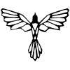 L'envol de l'oiseau noir