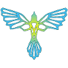 L'envol de l'oiseau bleu et jaune