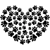 Dog paws heart