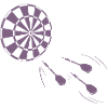 Minimalist silhouette of darts player