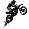Saut motocross en noir et blanc
