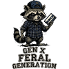 Retro Raccoon Gen X Feral Generation
