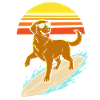Surferhund mit Brille – Retro-Strandstil