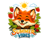 Summer print with a fox