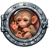 Baby monkey in metal hatch