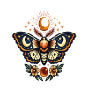 Lunar butterfly and stellar flowers