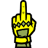 Mittelfinger Handschuh Gelb Symbol