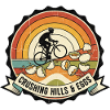 Crushing Hills & Eggs Retro Cycling Badge
