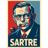 Sartre Pop Art Portræt
