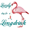 Flamingo with Long Drink Retro