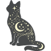 Moon Star Cat Silhouette