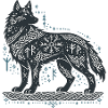 Nordic wolf with knot pattern