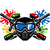 Graffiti-Helm mit Farbspritzer