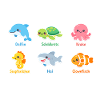 Kunterbunte Meeresfreunde Stickerset