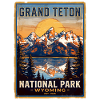 Grand Teton Retro Poster Wyoming