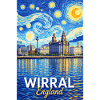 Wirral Englands skyline på den stjerneklare himmel