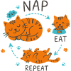Nap Eat Repeat Katzendesign