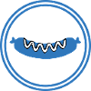 Bratwurst Sausage Circle Emblem