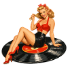 Vintage Pin-Up på vinylplade: Retro vinyl