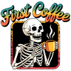 First Coffee Skeleton