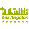 Los Angeles Skyline Palm Trees Silhouette