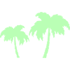 Tropical Palm Trees Silhouettes Duo