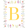 Floral initials "B", letters monogram