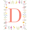 Floral initials "D", letters monogram
