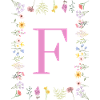 Floral initials "F", letters monogram