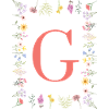 Floral initials "G", letters monogram